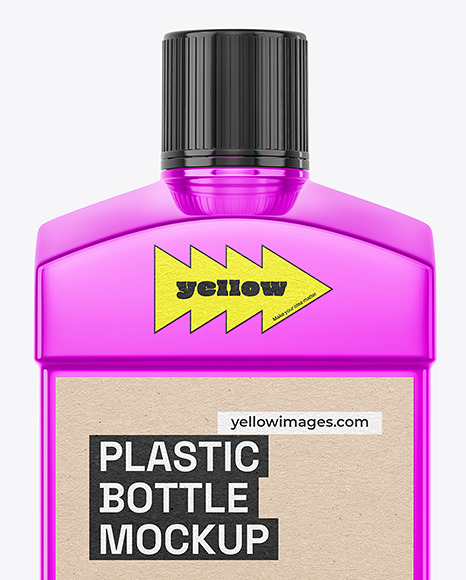 Metallized Plastic Bottle Mockup