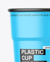 Matte Plastic Cup w/ Straw Mockup