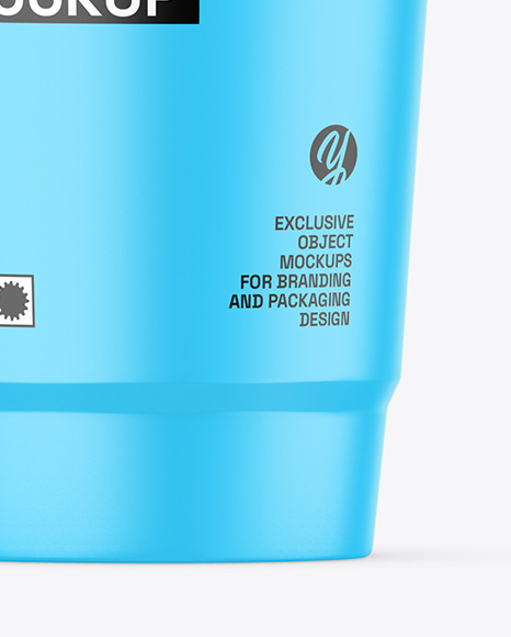 Matte Plastic Cup w/ Straw Mockup