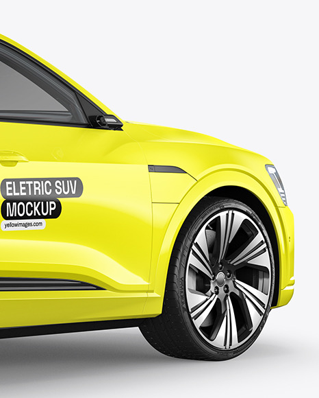 Electric Crossover SUV Mockup - Back Half Side View