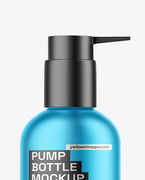 Metallic Cosmetic Bottle with Pump Mockup