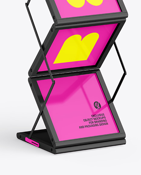 Glossy Brochure Stand Mockup