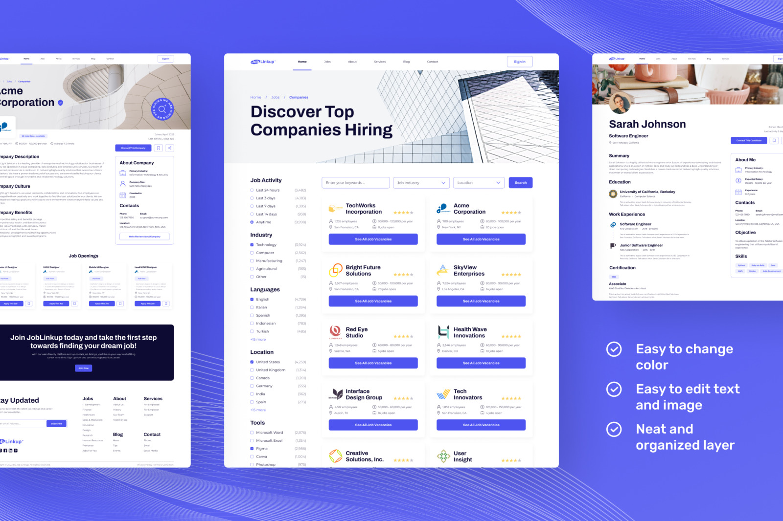 Joblinkedup, the clean white blue job board marketplace website Joblinkedup, the clean white blue job board marketplace website