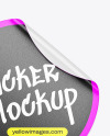 Texturated Round Sticker Mockup