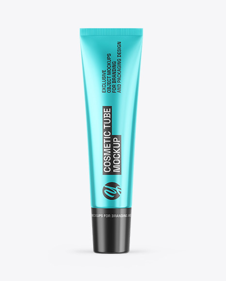 Metallic Cosmetic Tube Mockup - Toothpaste tube mockup