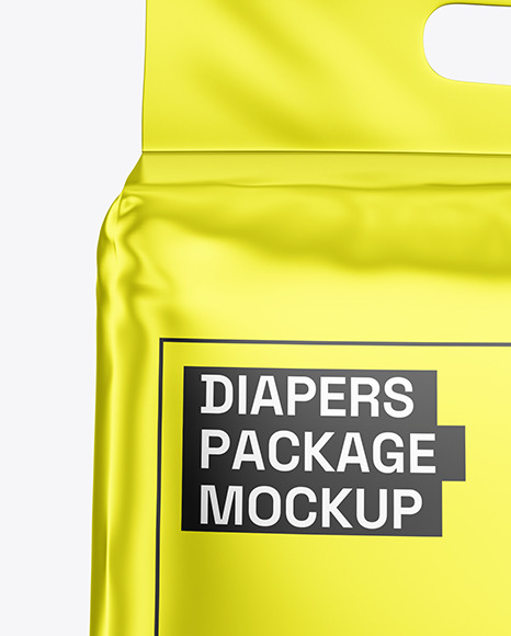 Metallized Diapers Pack Mockup Metallized Diapers Pack Mockup