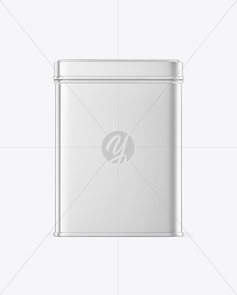 Glossy Metallic Tin Box Mockup