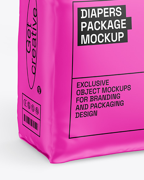 Matte Diapers Pack Mockup Matte Diapers Pack Mockup