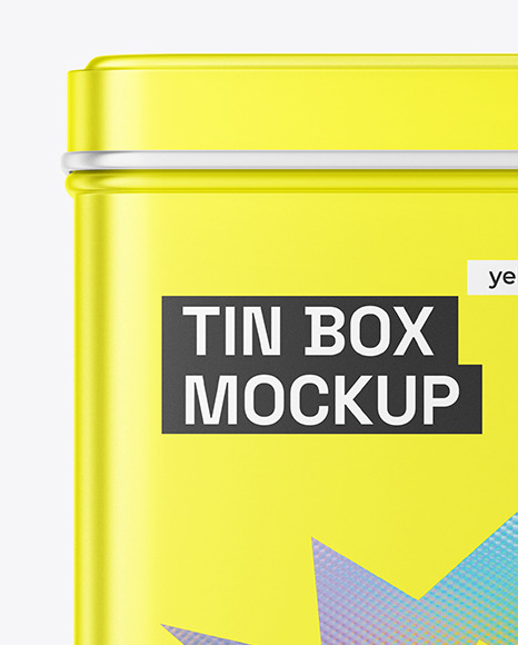 Matte Metallic Tin Box Mockup