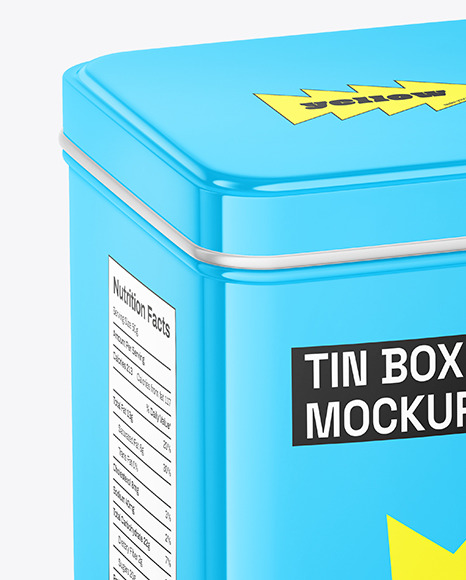 Glossy Tin Box Mockup