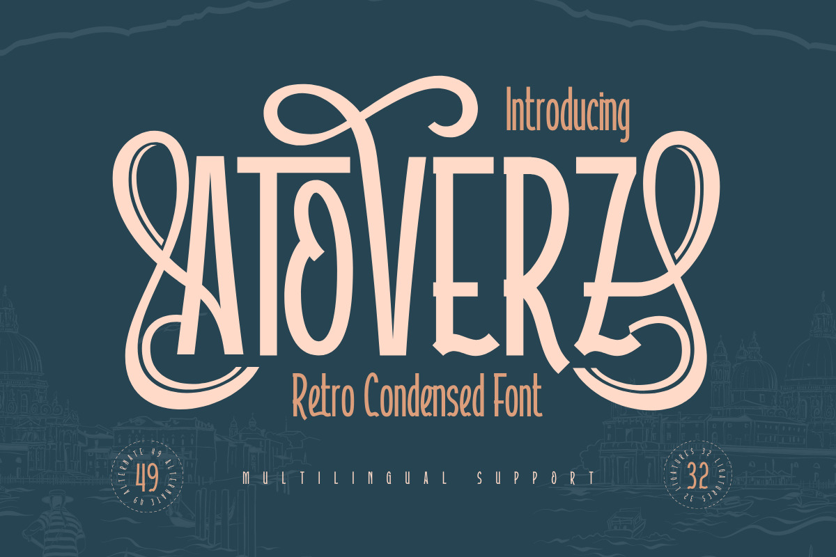 Atoverz – Retro Condensed Font Atoverz – Retro Condensed Font