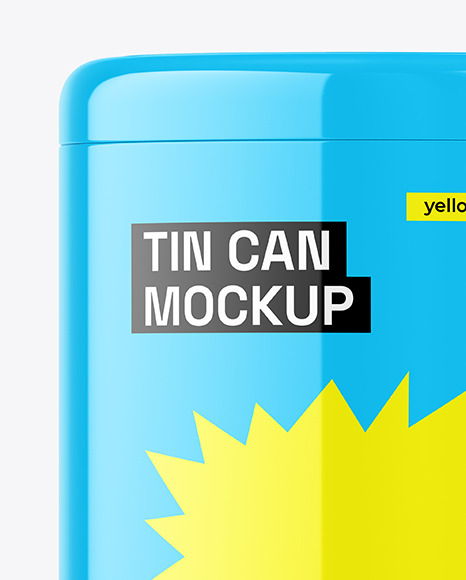 Glossy Tin Can Mockup