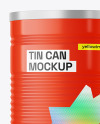 Metallic Tin Can w/ Glossy Finish Mockup