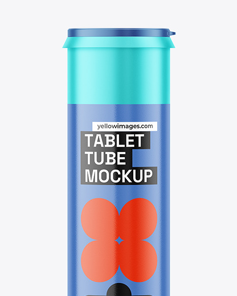 Matte Metallic Tablet Tube Mockup