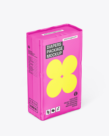 Matte Diapers Pack Mockup Matte Diapers Pack Mockup