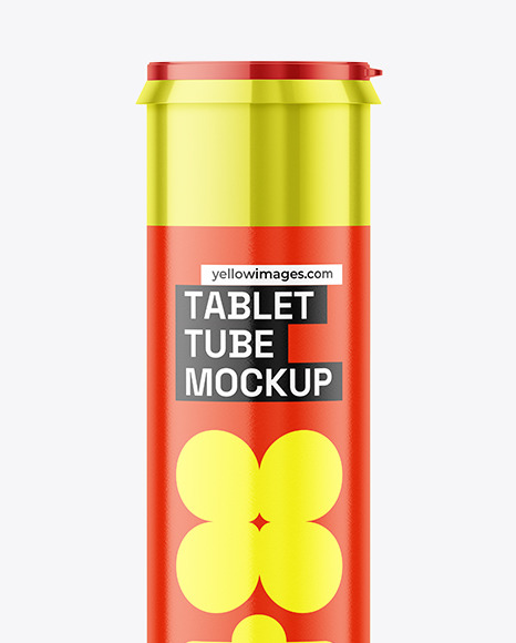Glossy Metallic Tablet Tube Mockup