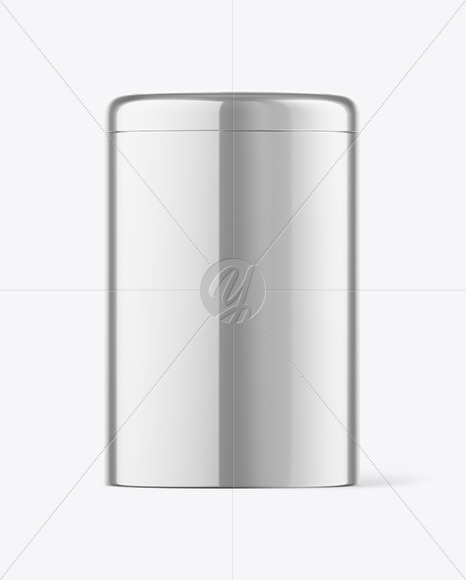 Glossy Metallic Tin Can Mockup