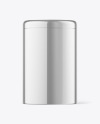 Glossy Metallic Tin Can Mockup