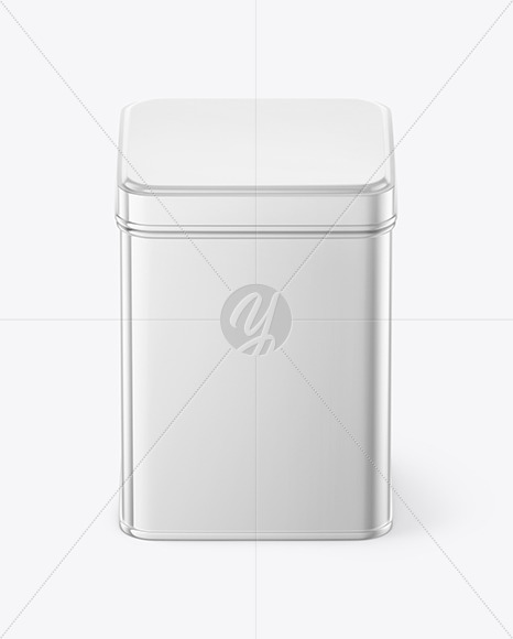 Glossy Metallic Tin Box Mockup