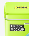 Glossy Metallic Tin Box Mockup