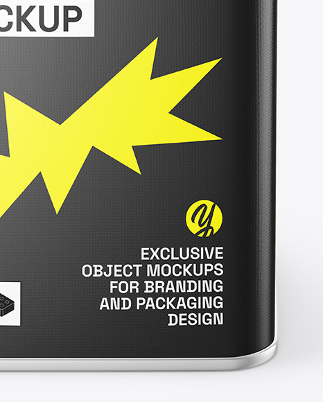 Glossy Metallic Tin Box Mockup