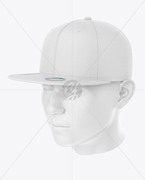 Snapback Cap w/ Sticker Mockup