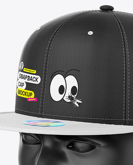 Snapback Cap w/ Sticker Mockup