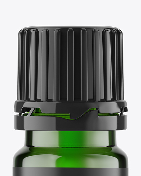 Green Glass Bottle With Pills Mockup