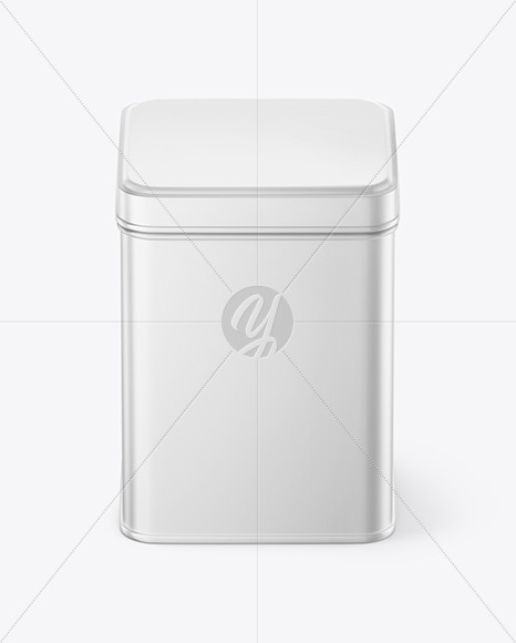 Matte Metallic Tin Box Mockup