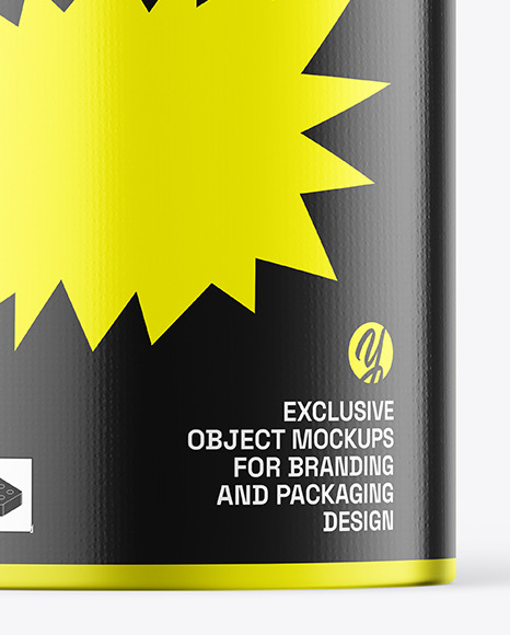 Matte Metallic Tin Can Mockup