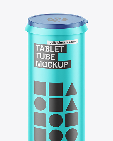 Matte Metallic Tablet Tube Mockup