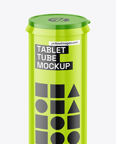 Glossy Tablet Tube Mockup