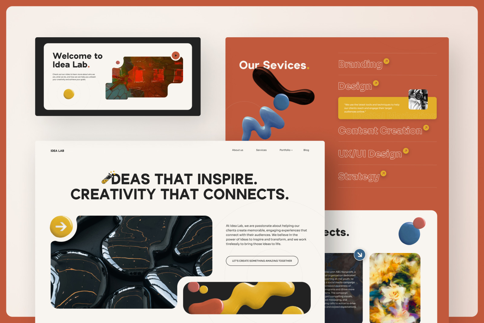 Idea lab – warm earthy creative agency website