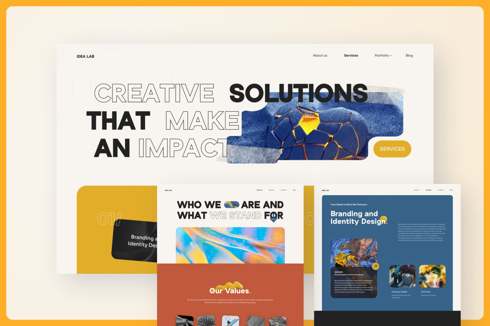 Idea lab – warm earthy creative agency website