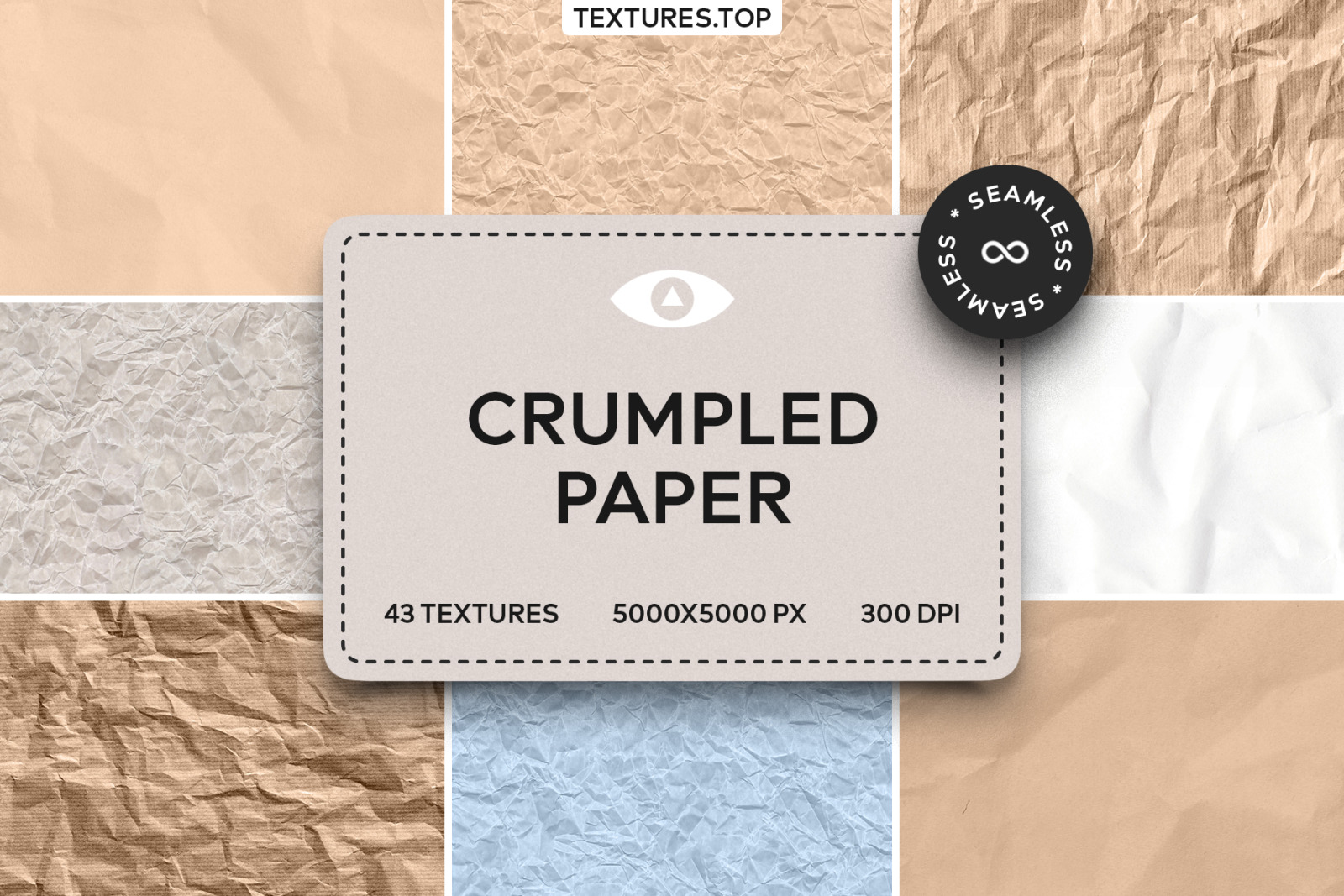 43 Seamless Crumpled Paper Texture Pack 43 Seamless Crumpled Paper Texture Pack
