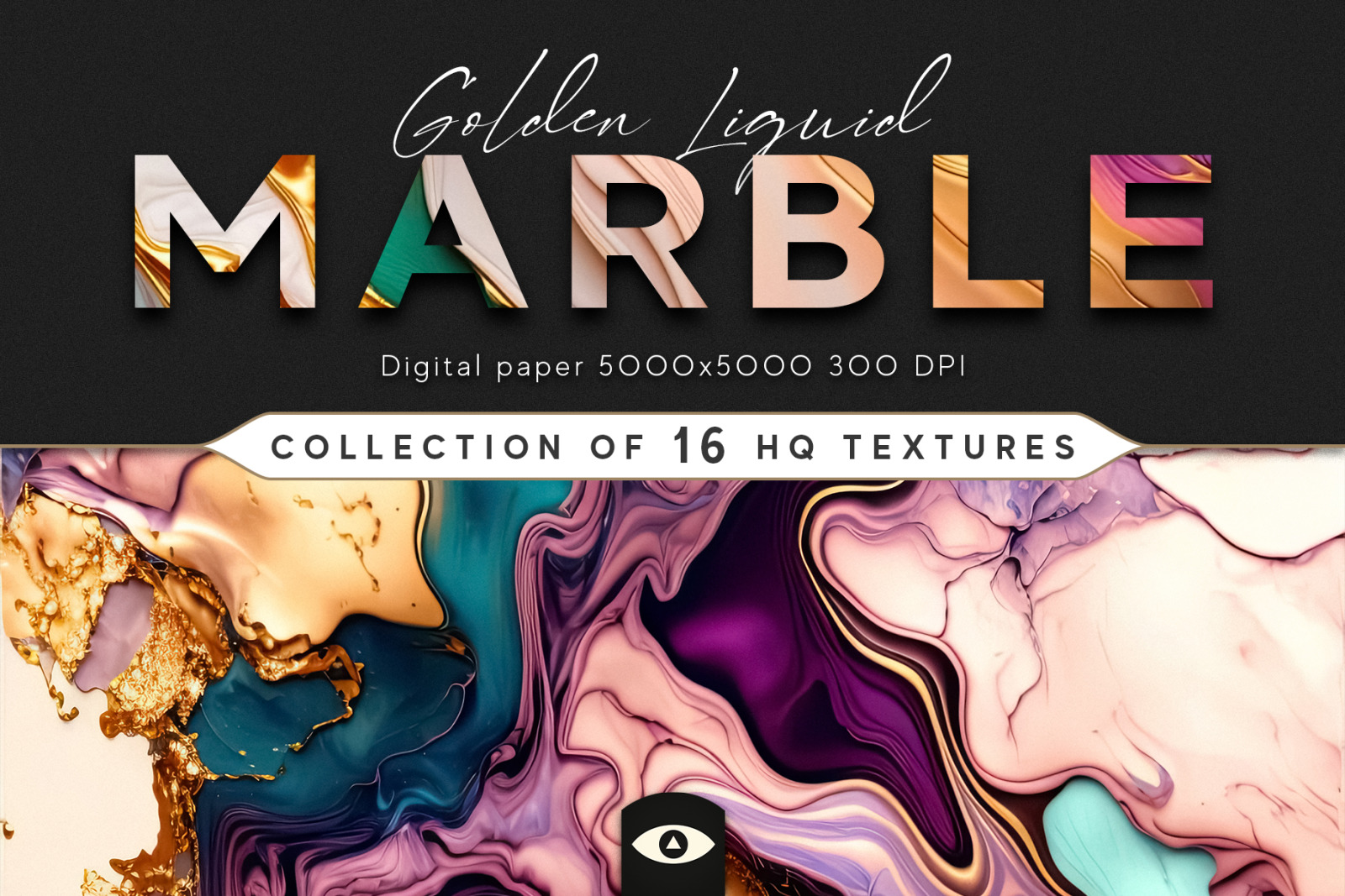 Golden Liquid Marble Texture Pack