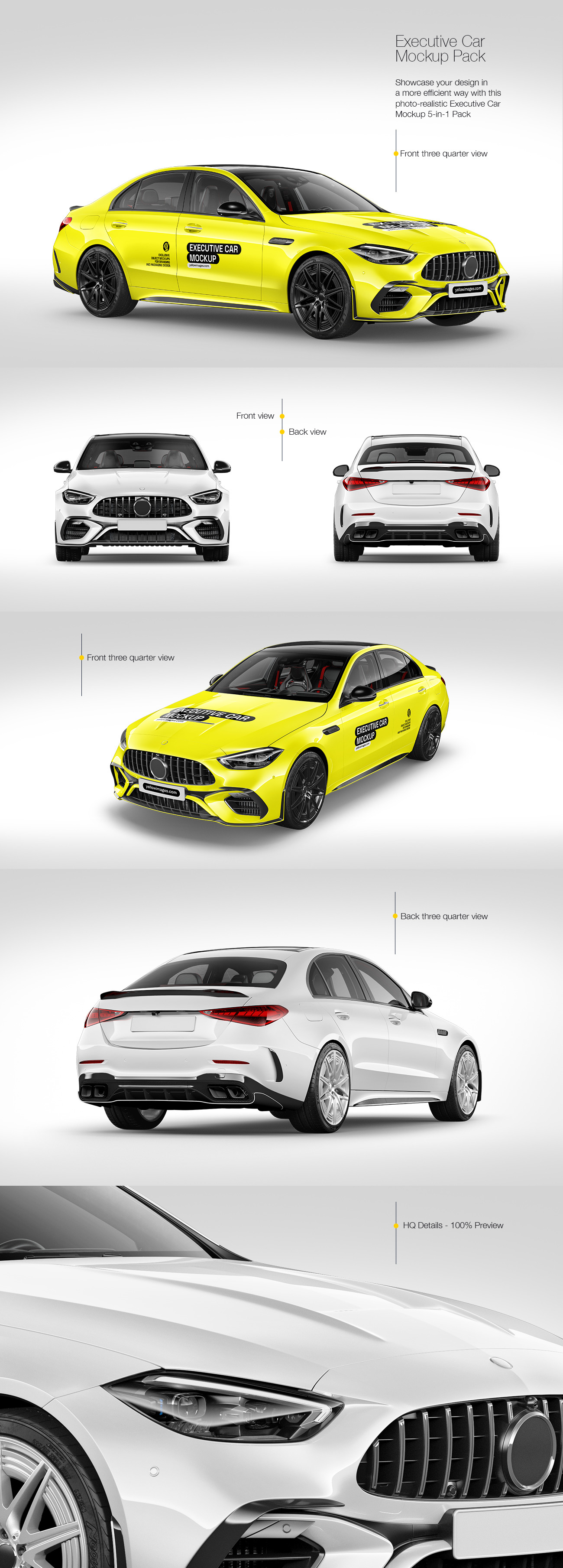 Executive Car Mockup Pack Executive Car Mockup Pack