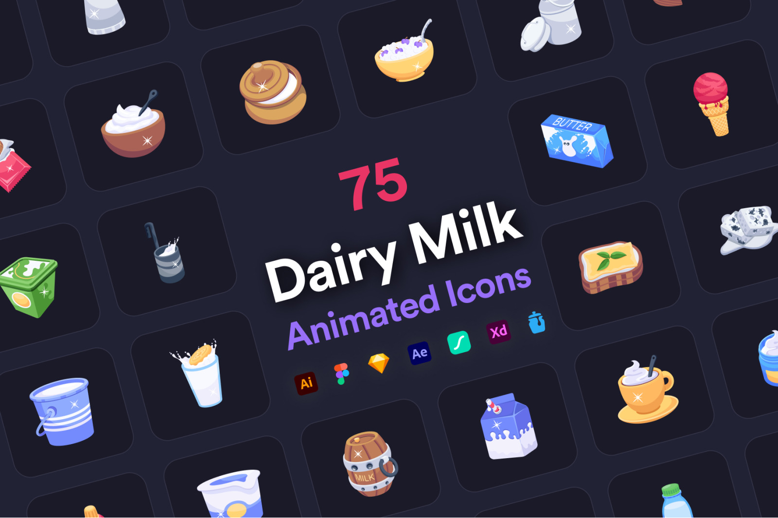 Dairy and Milk Icons