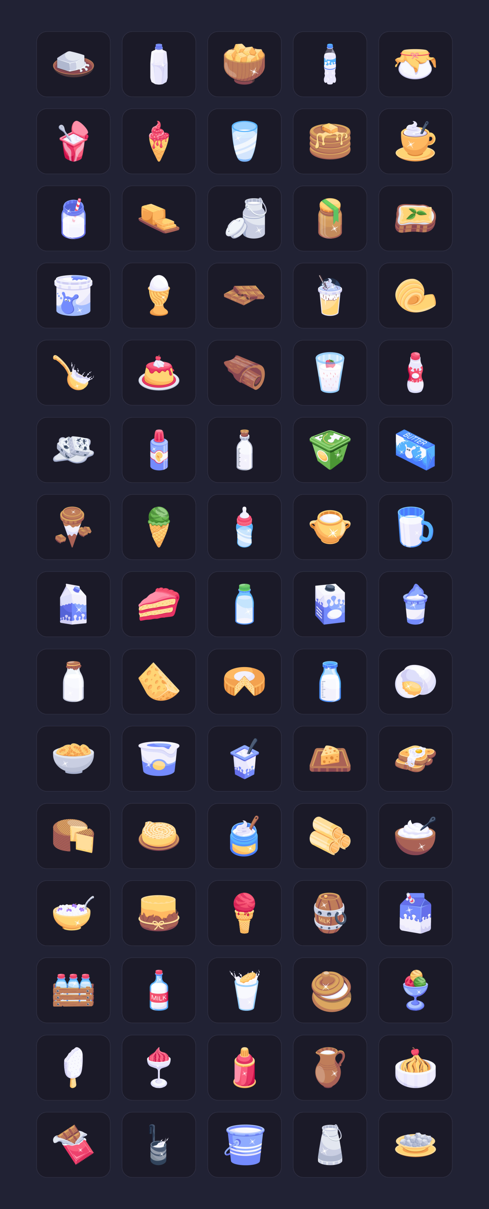 Dairy and Milk Icons