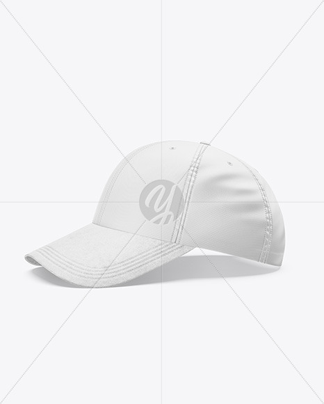 Baseball Cap with Suede Visor Mockup - Side View