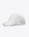 Baseball Cap with Suede Visor Mockup - Side View