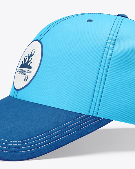 Baseball Cap with Suede Visor Mockup - Side View