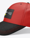 Baseball Cap with Suede Visor Mockup - Side View