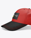 Baseball Cap with Suede Visor Mockup - Side View