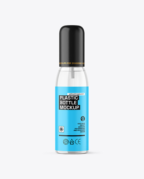 Clear Cosmetic Bottle with Pump Mockup Clear Cosmetic Bottle with Pump Mockup