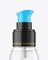 Clear Cosmetic Bottle with Pump Mockup Clear Cosmetic Bottle with Pump Mockup