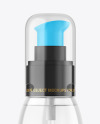 Clear Cosmetic Bottle with Pump Mockup Clear Cosmetic Bottle with Pump Mockup