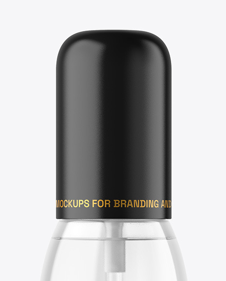 Clear Cosmetic Bottle with Pump Mockup Clear Cosmetic Bottle with Pump Mockup