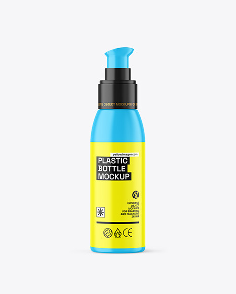 Matte Cosmetic Bottle with Pump Mockup Matte Cosmetic Bottle with Pump Mockup