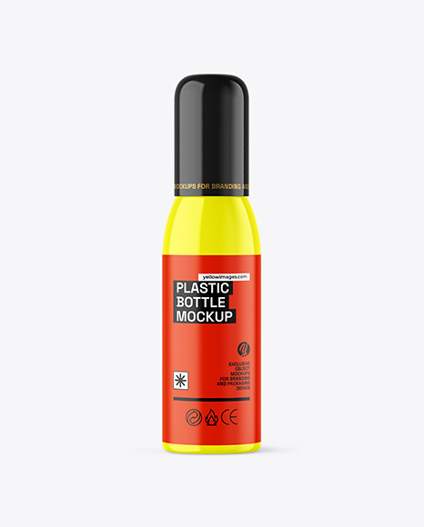 Glossy Cosmetic Bottle with Pump Mockup Glossy Cosmetic Bottle with Pump Mockup